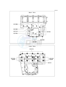 ZR 1000 B [Z1000 EUROPEAN] (B7F-B9F) B7F drawing CRANKCASE BOLT PATTERN