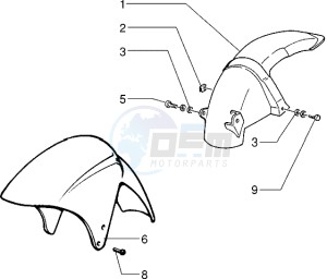 Zip 50 fast rider RST drawing Front and rear mudguard