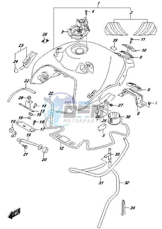 FUEL TANK (DL650AUEL7 E21) (FOR YU1)