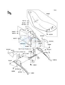 KFX700 KSV700B6F EU drawing Seat