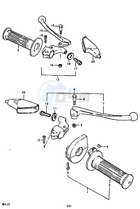 RM125 (N-T) drawing HANDLE GLIP - LEVER (RM125N)