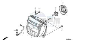 CB1300SA9 Australia - (U / ABS BCT MME TWO) drawing HEADLIGHT (CB1300S/CB1300 SA)