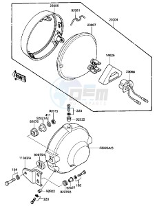 KLT 250 C [PRAIRIE] (C2-C3) [PRAIRIE] drawing HEADLIGHT -- 84-85 C2_C3- -