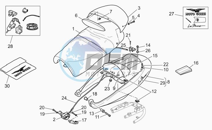 Saddle - rear fairing