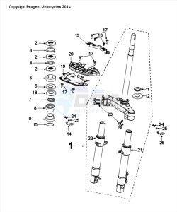 DJANGO 50 4T SPORT drawing FORKS AND STEERING