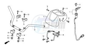 TRX350TE FOURTRAX 350 ES drawing HANDLE PIPE (1)