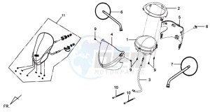 MIO 100 drawing DASHBOARD / MIRRORS / SPEEDOMETER COVER