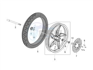 SCARABEO 50 2T CARBURATORE E4 STREET (EMEA) drawing Front wheel