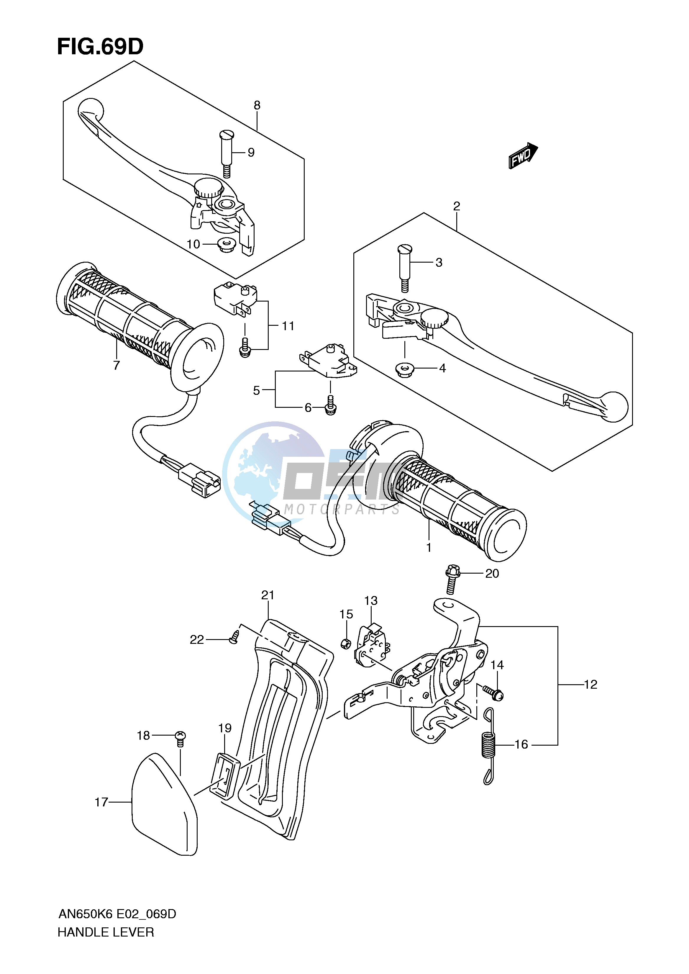 HANDLE LEVER (AN650AK9 AL0 E2,E19)