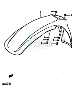 RM250 (G-H) drawing FRONT FENDER