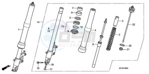 CB600FAA Europe Direct - (ED / ABS 25K) drawing FRONT FORK