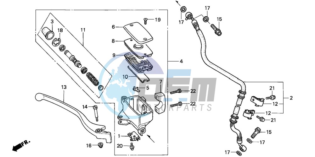 FR. BRAKE MASTER CYLINDER (VT1100CV/CW/C2)