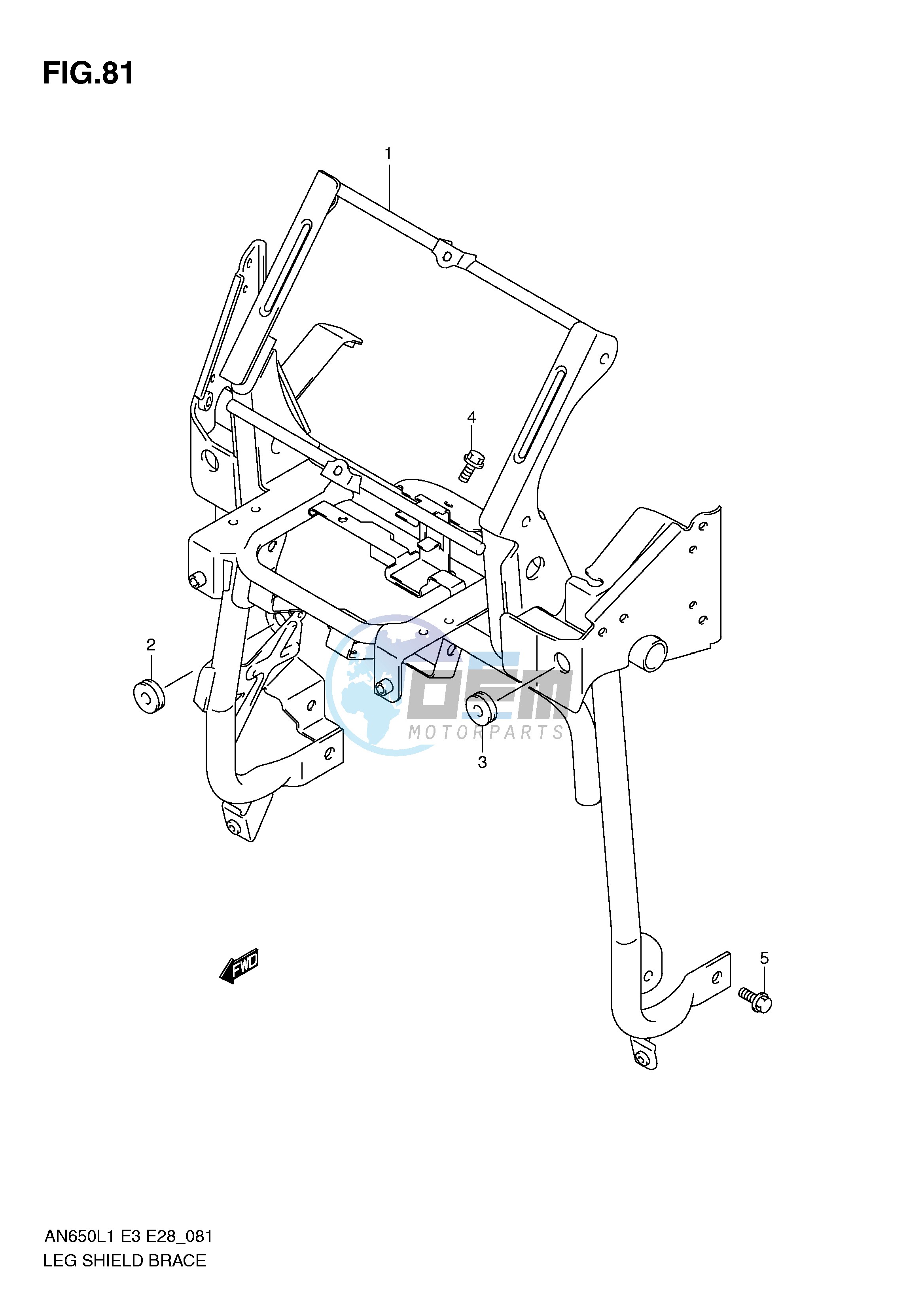 LEG SHIELD BRACE (AN650AL1 E33)