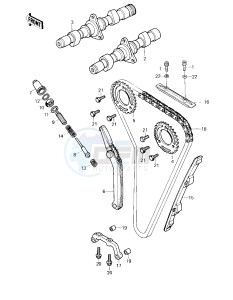 KZ 750 G [LTD II] (G1) [LTD II] drawing CAMSHAFTS_CHAIN_TENSIONER