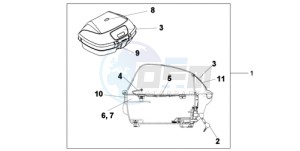 XL125VA EU / CMF - (EU / CMF) drawing 45 L TOP BOX SHASTA WHITE