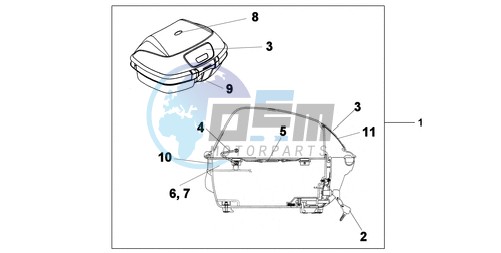 45 L TOP BOX SHASTA WHITE