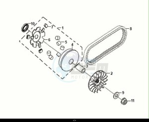 JET 14 125 AC (XC12W2-EU) (E5) (M1) drawing MOVABLE DRIVE FACE ASSY