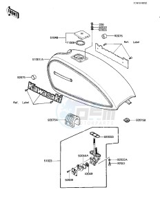 KZ 305 B [CSR BELT] (B1) [CSR BELT] drawing FUEL TANK