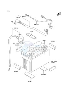 KFX400 KSF400A6F EU drawing Battery