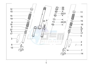 Typhoon 50 (UK) UK drawing Fork steering tube - Steering bearing unit