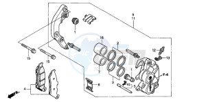 NT650V drawing FRONT BRAKE CALIPER (NT650VW/X/Y/1)