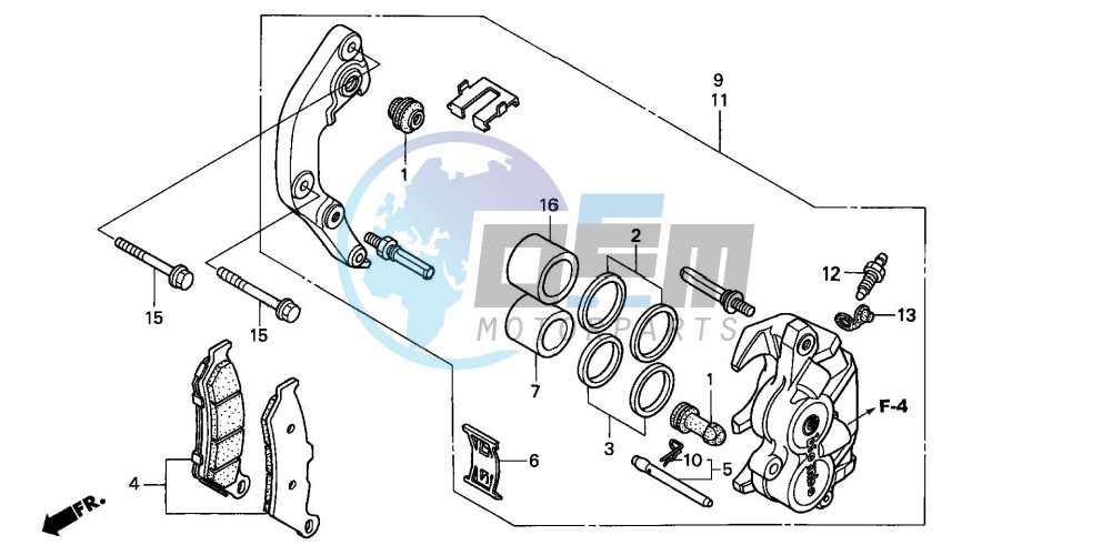 FRONT BRAKE CALIPER (NT650VW/X/Y/1)