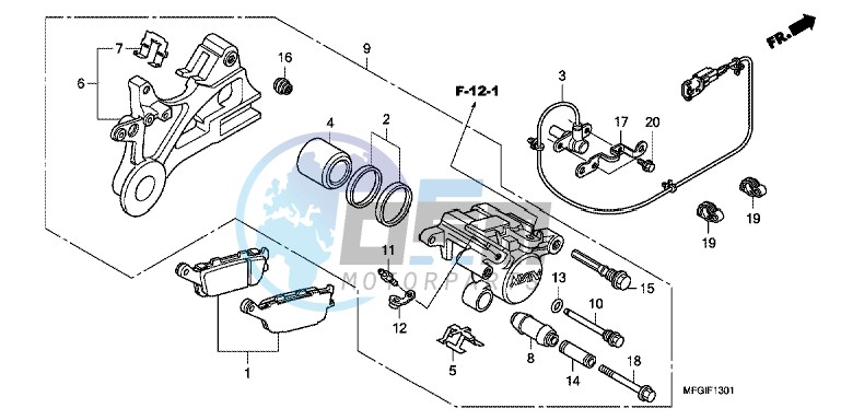 REAR BRAKE CALIPER (CB600FA/ FA3)