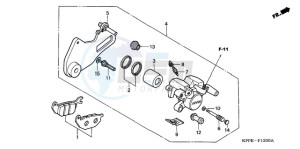 CBR125RW9 France - (F / CMF WH) drawing REAR BRAKE CALIPER