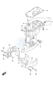 DF 25A drawing Drive Shaft Housing Remote Control Tiller Handle w/Power Tilt