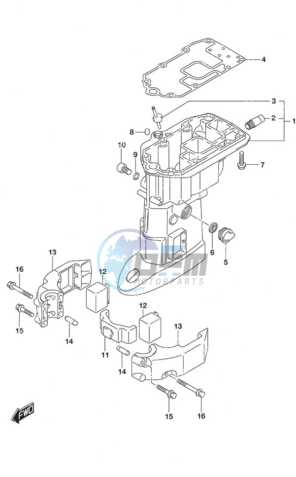 Drive Shaft Housing Remote Control Tiller Handle w/Power Tilt