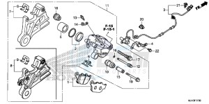 CBR500RAF CBR500R UK - (E) drawing REAR BRAKE CALIPER