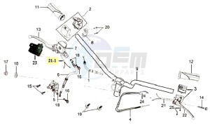 MIO 100 drawing HANDLEBAR / BRAKE LEVERS CPL  L /R