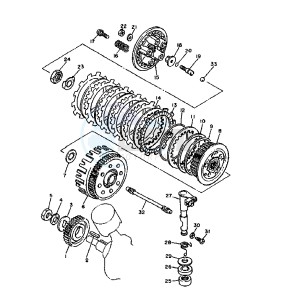 XV DX VIRAGO 535 drawing CLUTCH