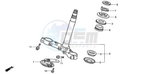 VTR1000F SUPER HAWK drawing STEERING STEM