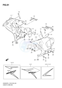 GSX650F (E3-E28) Katana drawing UNDER COWLING (GSX650FAL1 E28)