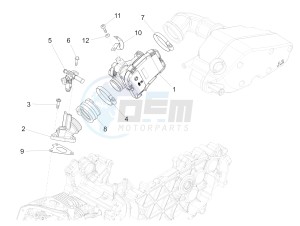 946 ARMANI 125 4T 3V ABS E3 (EMEA, APAC) drawing Throttle body - Injector - Induction joint