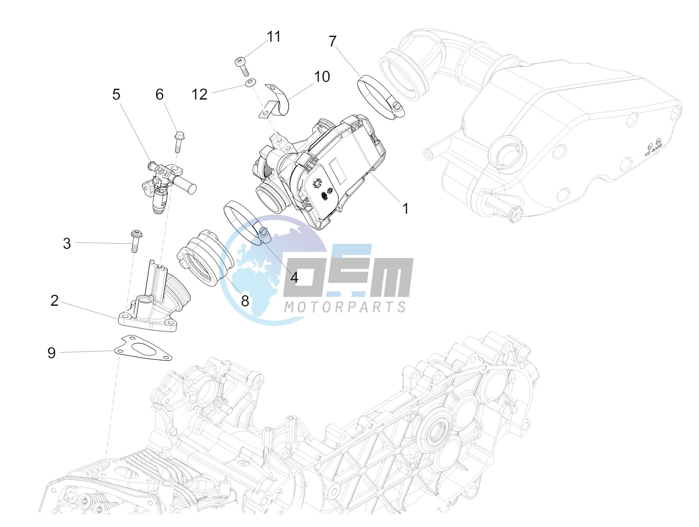 Throttle body - Injector - Induction joint