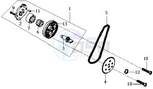 JOYRIDE 200 E2 - 2004 drawing OILPUMP / V-SNAAR OILPUMP