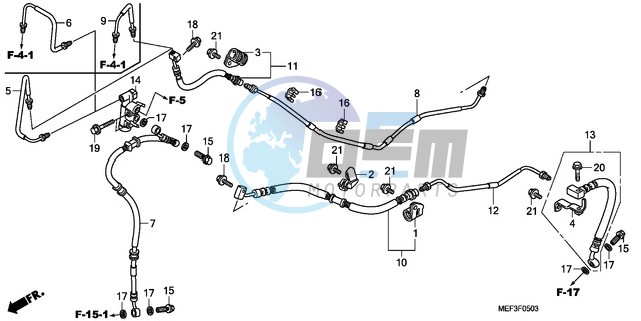 REAR BRAKE PIPE (FJS400D9 /FJS400A)