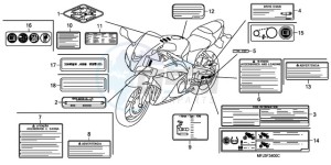 CBR600RRA Australia - (U / 2U) drawing CAUTION LABEL