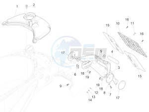 Sprint iGET 125 4T 3V ABS (EMEA) drawing Rear cover - Splash guard