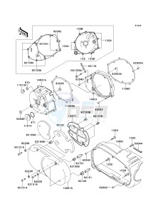 VN 1500 G [VULCAN 1500 NOMAD] (G1-G3) [VULCAN 1500 NOMAD] drawing LEFT ENGINE COVER-- S- -