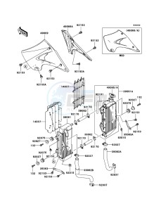 KX250 KX250R8F EU drawing Radiator