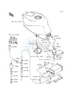 ZX 600 F [NINJA ZX-6R] (F1-F3) [NINJA ZX-6R] drawing FUEL EVAPORATIVE SYSTEM