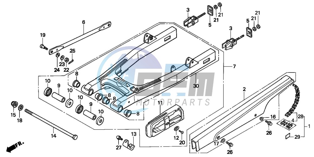 REAR SWING ARM/CHAIN CASE