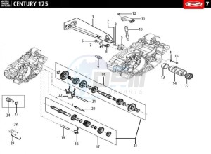 CENTURY-125-E4-BLACK drawing GEAR BOX - GEAR SHIFTING SYSTEM