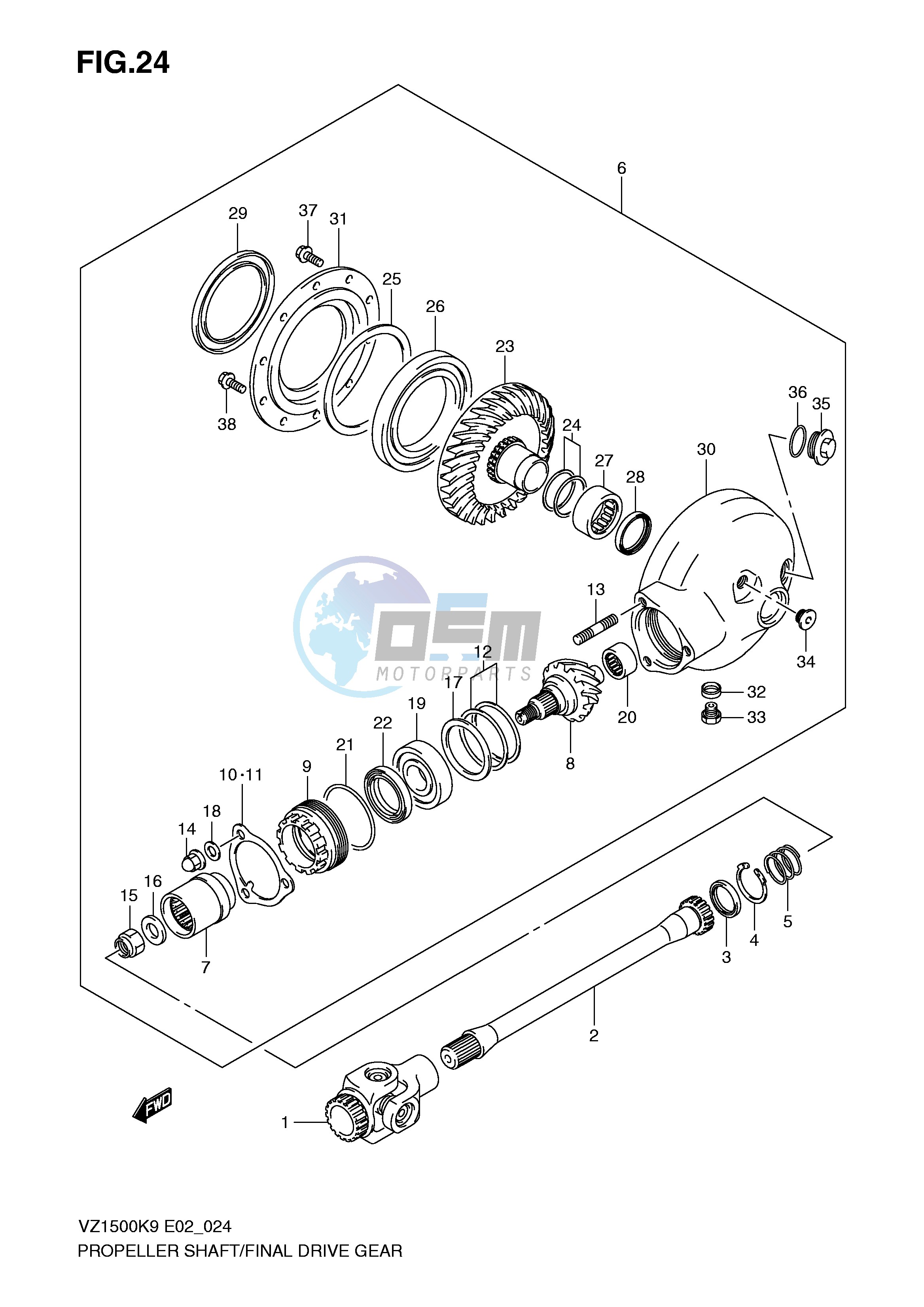 PROPELLER SHAFT FINAL DRIVE GEAR