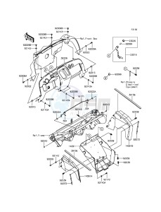 MULE 600 KAF400BGF EU drawing Frame Fittings(Front)