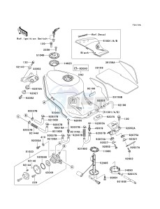 ZX 1100 D [NINJA ZX-11] (D1-D3) [NINJA ZX-11] drawing FUEL TANK -- ZX1100-D2- -