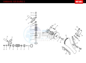 MRX-125-4T-RED drawing VALVES - DISTRIBUTION CHAIN  Yamaha 125 EURO-3